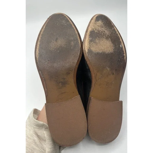 Madewell Womens Mule Womens Size 6 Black Leather Shoes Slides Block Heel - Picture 4 of 7